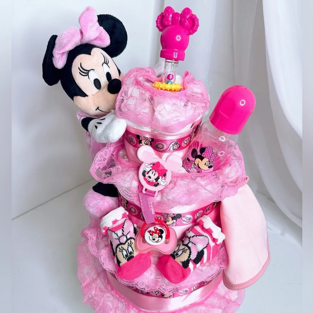 Minnie Mouse Diaper Cake, Baby Shower Gift